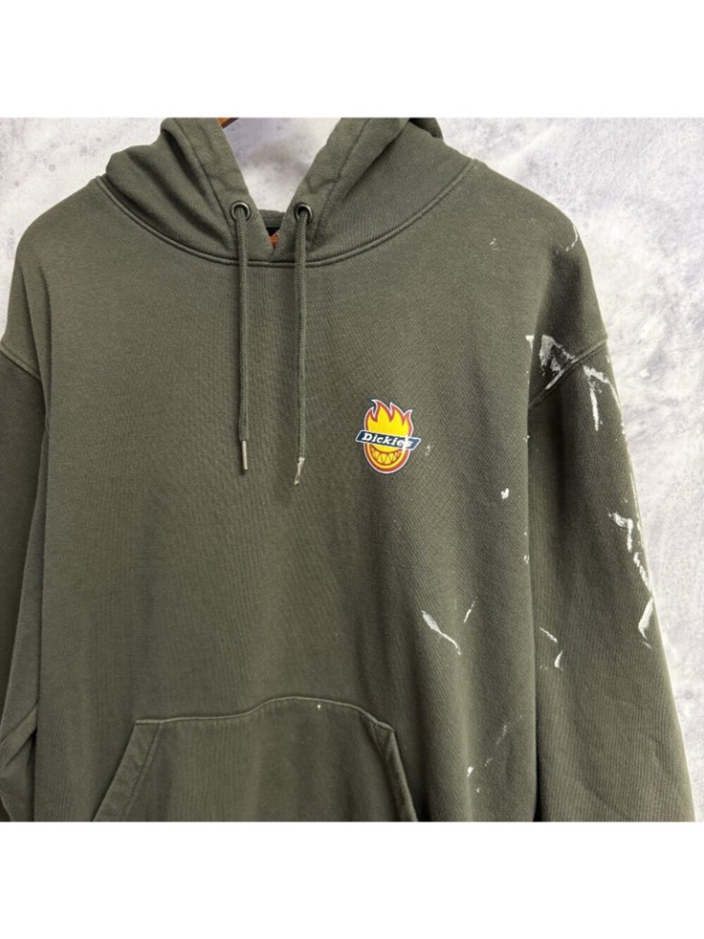 Dickies x Spitfire Hoodie Mens Medium Green Skateboard Sweatshirt - Picture 3 of 11